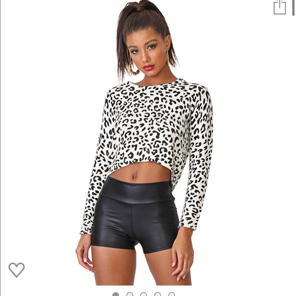 Faux leather shorts